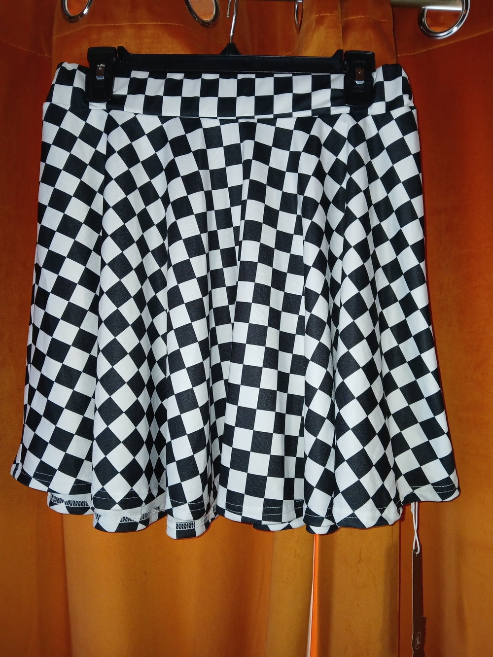 Black & White Checkered Circle Skirt